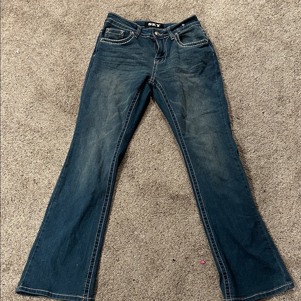 Sky Dark Blue Women's Bootcut Jeans